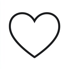 Fototapete - Distinct heart icon crafted with thin outlines, centered on white.