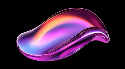Poster - Colorful abstract liquid shape showcases vibrant hues and fluid motion on a dark background, creating a sense of depth and visual intrigue