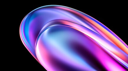 Poster - Colorful fluid forms create mesmerizing visual art with vibrant shades and smooth curves against a dark backdrop