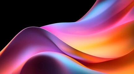 Poster - Colorful waves of light create a mesmerizing abstract background in vibrant hues of pink, blue, orange, and purple, enhancing visual appeal and creativity