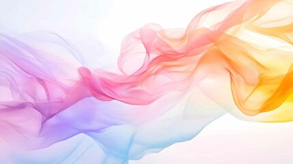 Poster - Colorful flowing fabric waves create a dreamy and soft atmosphere in this abstract composition