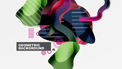 Poster - Abstract liquid shapes and lines background