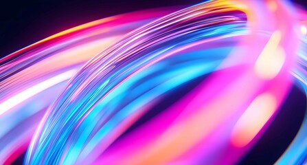 Poster - Vibrant light trails reflect dynamic motion in a colorful display of digital art at night