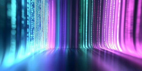 Poster - Dynamic light patterns create a mesmerizing visual experience in a digital space during a nighttime event