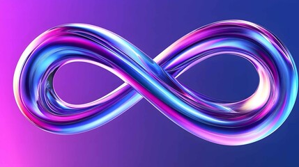 Poster - Swirling infinity symbol made of vibrant purple and blue colors against a gradient background depicting creativity and modern design