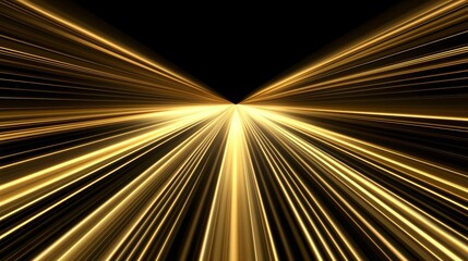 Poster - Golden light rays create a dynamic sense of motion and energy against a dark background, illustrating a powerful visual effect that captivates the viewer's attention