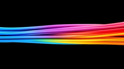 Poster - Colorful waves create a vibrant abstract display with a gradient from blue to red against a black background