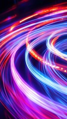 Poster - Colorful light trails swirl in an abstract display during a nighttime festival of lights