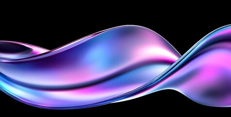 Poster - Flowing vibrant wave of colors creates a mesmerizing visual effect in a dark environment, enhancing the sense of motion and fluidity