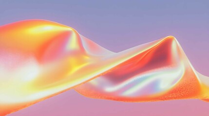 Poster - Colorful fabric undulating in waves against a soft pastel backdrop creates an ethereal atmosphere
