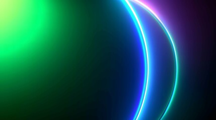 Poster - Colorful neon lines create an abstract design, showcasing vibrant hues in a dark background while evoking a sense of depth and movement