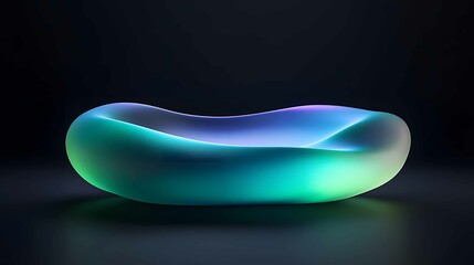 Poster - Modern illuminated sculpture blending organic shapes and vibrant colors in a dark setting showcasing innovative design