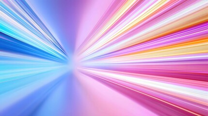 Poster - Dynamic abstract artwork features vibrant streaks of blue, pink, and orange radiating from a central point, creating a sense of movement and energy in a captivating display