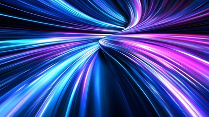 Fototapete - Swirling colors of light create a mesmerizing tunnel effect in this vibrant digital art piece