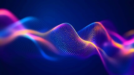 Fototapete - Vibrant waves of light showcase colorful motion and dynamic patterns in a digital space highlighting creativity