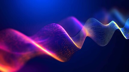 Fototapete - Vibrant waves of light showcase colorful motion and dynamic patterns in a digital space highlighting creativity