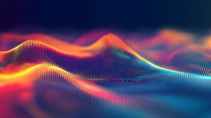 Fototapete - Colorful abstract wave patterns create a mesmerizing visual display in a digital art piece focused on movement and light effects
