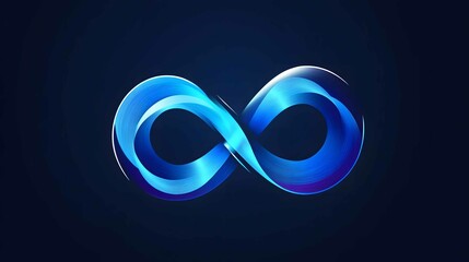 Poster - Colorful infinity symbol on a dark background representing limitless possibilities and continuity in digital art