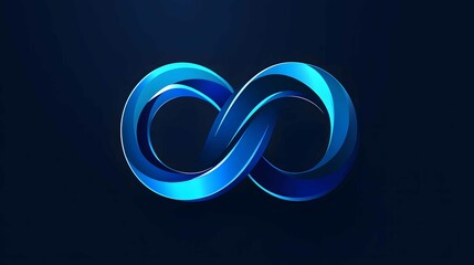 Poster - Colorful infinity symbol on a dark background representing limitless possibilities and continuity in digital art