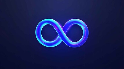 Poster - Colorful infinity symbol on a dark background representing limitless possibilities and continuity in digital art