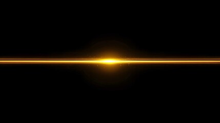 Poster - Bright golden light beam radiating in a dark background creating a captivating visual effect