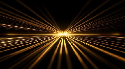 Poster - Bright golden rays emanate outward in a dramatic display against a dark background capturing a sense of depth and energy