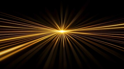 Poster - Bright golden rays emanate outward in a dramatic display against a dark background capturing a sense of depth and energy