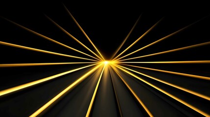 Poster - Bright golden rays emanate outward in a dramatic display against a dark background capturing a sense of depth and energy