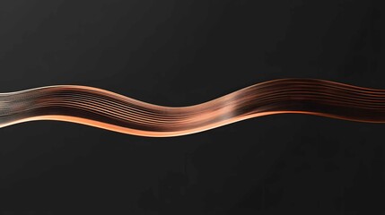 Poster - Fluid design of golden lines flowing against a dark backdrop creates a mesmerizing and harmonious visual appeal for modern art enthusiasts