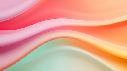 Poster - Soft flowing waves of pastel colors create a serene and calming abstract background for artistic design and creative projects