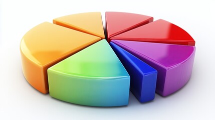 Poster - Colorful pie chart with various segments displayed on a white background showing data representation