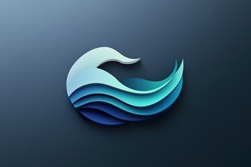 Poster - The Artistic Depiction Of Waves With Gradual Shade Variations