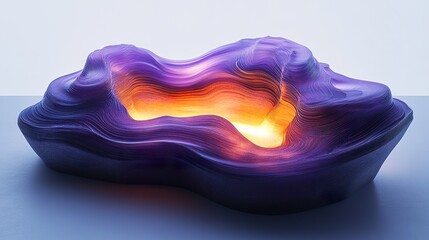 Poster - A unique layered sculpture with vibrant glowing interior lighting