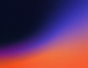 Wall Mural - Purple orange black dark blue grainy gradient background, noise texture modern abstract header poster large banner design, copy space