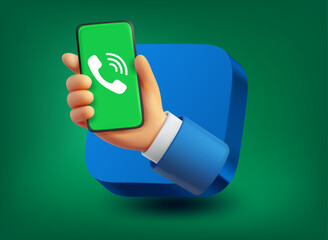 Poster - Incoming call concept. Vector 3d application icon