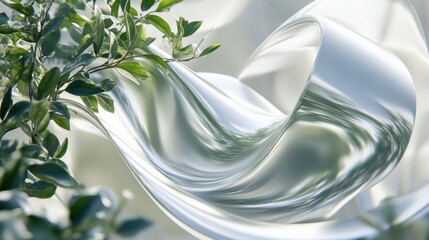Wall Mural - Lush Vines with Gentle Flowing Shapes in Natural Light
