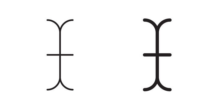 Cursor text filled and outlined icons vectors on white background