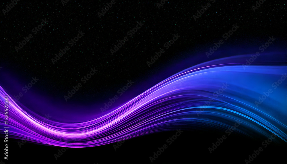 Modern purple abstract wave background with dynamic flowing curves and ...