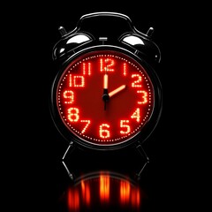 Poster - Red LED Digital Alarm Clock on Dark Background