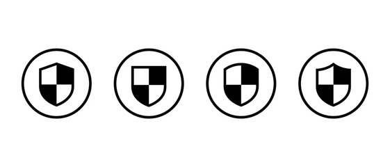 Fototapete - Protect, protection shield icon set on circle line. Secure sign. Safe, security symbol