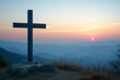 © Sung Hwan Kim - the cross on the mountain with a beautiful sky at sunset,
