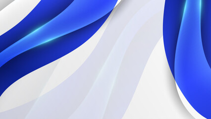 Poster - simple blue and white abstract geometric background with shapes vector illustration