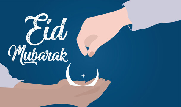 Arabic Typography Eid Mubarak Eid Al-Adha Eid Saeed , Eid Al-Fitr text Calligraphy