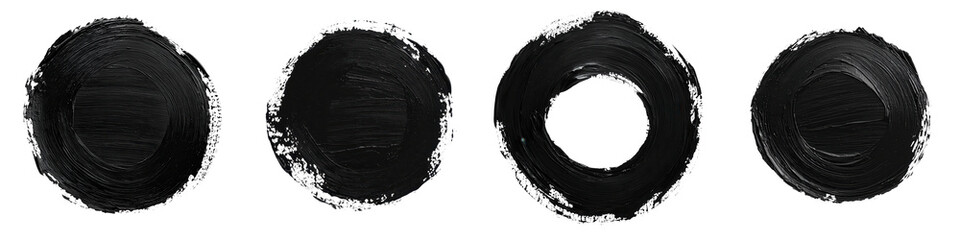 Poster - Elegant monochrome abstract background with minimalist brush strokes forming geometric circular patterns  Serene calm and visually appealing modern design for various creative and commercial uses