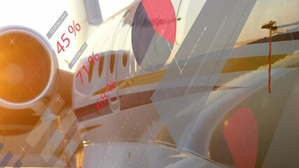 Poster - Animation of airplane overlaying global map and data visualization in school project