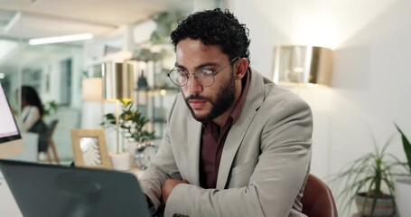 Aufkleber - Financial, accounting or businessman on laptop for budget savings, news update or research. Mockup space, audit or investment banker typing online for money management, taxes review or profit growth