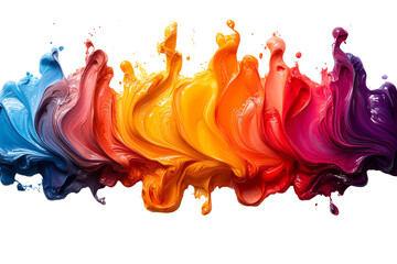 Leinwandbilder - Colorful paint splash in vibrant waves, showcasing creativity and artistic expression.
