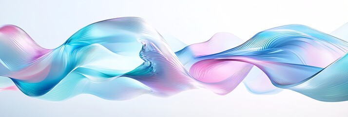 Leinwandbilder - Abstract Flowing Ribbon with Gradient Colors for Modern Design Projects