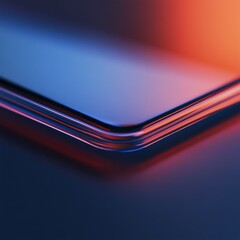 Fototapete - Abstract Corner: A Symphony of Color, Light, and Form in Blue, Orange, and Black, creating a modern, vibrant visual experience.