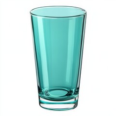 Aufkleber - Aqua Tinted Glass Tumbler on White Background, Minimalist Still Life Photography.